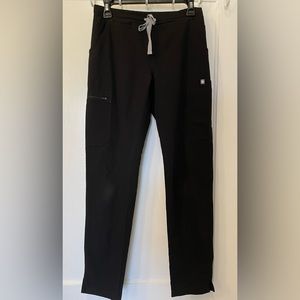 Figs High Waisted Yola Skinny Scrub Pants Black XS